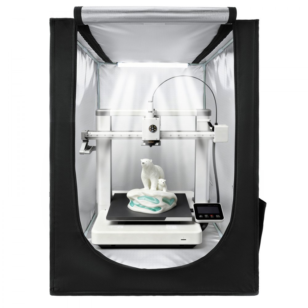 VEVOR 3D Printer Enclosure, Dustproof Waterproof Oxford Cloth 3D Printer Tent, Constant Temperature Protective Case with LED Lighting, Compatible with Creality/ELEGOO/Anycubic Multiple Popular Models