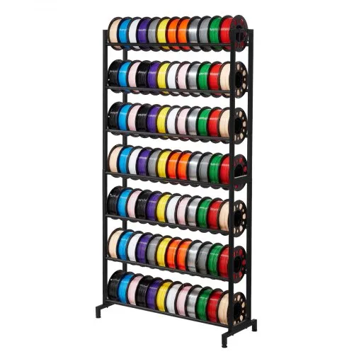 VEVOR 3D Printer Filament Storage Rack, 7 Tier Heavy Duty Storage Shelves for 3D Printing Filaments, Filament Spool Holders Racks for 3D Printing Studio, Home Studio, Office, Workshop (Shelf Only)