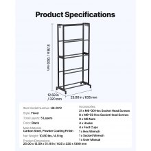 VEVOR 3D Printer Filament Storage Rack 5 Tier Filament Spool Holders Racks