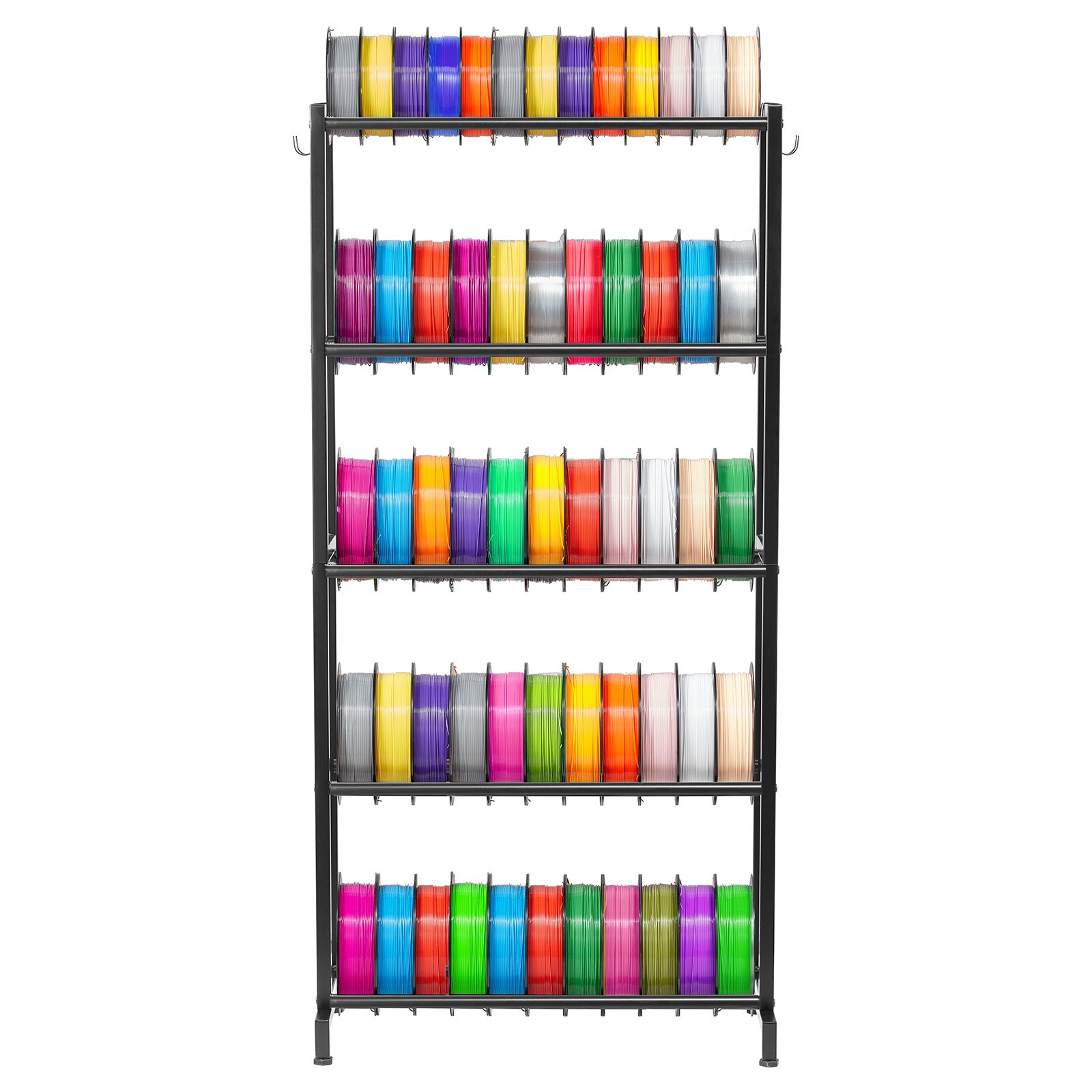 VEVOR 3D Printer Filament Storage Rack, 5 Tier Heavy Duty Storage Shelves for 3D Printing Filaments, Filament Spool Holders Racks for 3D Printing Studio, Home Studio, Office, Workshop (Shelf Only)
