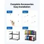 VEVOR Wall Mount Printer Filament Storage Rack, 2-Tier Wall Bracket Storage Shelf, Rolling Filament Spool Holders Racks with Wheels, Filaments Organzied for 3D Printing Studio, Workshop (Shelf Only)