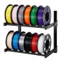 VEVOR Wall Mount Printer Filament Storage Rack, 2-Tier Wall Bracket Storage Shelf, Rolling Filament Spool Holders Racks with Wheels, Filaments Organzied for 3D Printing Studio, Workshop (Shelf Only)