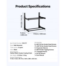 VEVOR Wall Mount Printer Filament Storage Rack 2-Tier Filament Spool Holder Rack