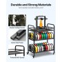 VEVOR 3D Printer Filament Storage Rack, 3 Tier Heavy Duty Storage Shelf, Rolling Filament Spool Holders Racks with Wheels, Filaments Organzied for 3D Printing Station, Office, Workshop (Shelf Only)