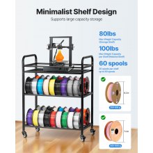 VEVOR 3D Printer Filament Storage Rack 3 Tier Filament Spool Holders Racks