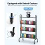 VEVOR 3D Printer Filament Storage Rack, 4 Tier Heavy Duty Storage Shelf, Rolling Filament Spool Holders Racks with Wheels, Filaments Organzied for 3D Printing Station, Office, Workshop (Shelf Only)