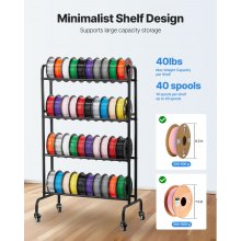 VEVOR 3D Printer Filament Storage Rack 4 Tier Filament Spool Holders Racks
