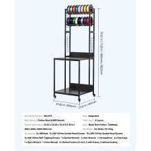 VEVOR 3D Printer Filament Storage Rack 4-Tier 3D Printer Stand with Storage