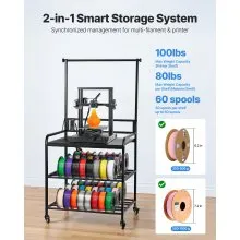 VEVOR 3D Printer Filament Storage Rack 3-Tier 3D Printer Stand with Storage