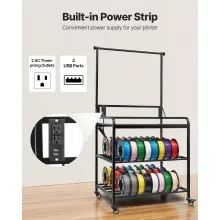 VEVOR 3D Printer Filament Storage Rack 3-Tier 3D Printer Stand with Storage