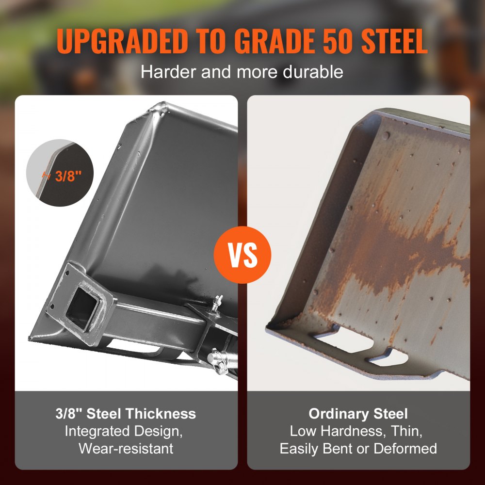 VEVOR Universal 3-point Skid Steer Plate, 3/8" Skid Steer Attachment Plate, 7000lbs Skid Steer Mount Plate Steel Adapter Loader, Compatible with Deere, Kubota, Bobcat, Mahindra Skid Steers, Tractors