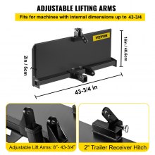 VEVOR 3 Point Attachment Adapter Skid Steer Trailer Hitch Front Loader Case