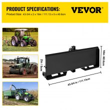 VEVOR 3 Point Attachment Adapter Skid Steer Trailer Hitch Front Loader Case