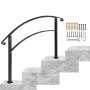 VEVOR Adjustable Wrought iron Transition Handrail Matte Black 3FT Fits 3 Steps