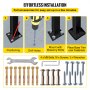 VEVOR Wrought Iron Handrail Adjustable Transition Handrail Fit 3 Steps Black