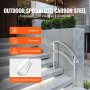 VEVOR handrails: carbon steel, heatproof, rust-proof, corrosion-resistant for all weather.