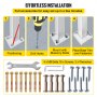 VEVOR Handrails for Outdoor Steps, Fit 1 or 3 Steps Outdoor Stair Railing, White Wrought Iron Handrail, Flexible Front Porch Hand Rail, Transitional Handrails for Concrete Steps or Wooden Stairs
