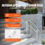 VEVOR 3FT Adjustable Wrought Iron Handrail Fits 3 Steps Outdoor Steps/Stairs
