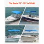 VEVOR 3 Bow Boat Bimini Tops 72"Lx(73"-78")W x 46"H Awning Canopy Pacific Blue