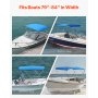 VEVOR 3 Bow Boat Bimini Tops 72"Lx(79"-84")W x 46"H Awning Canopy Pacific Blue