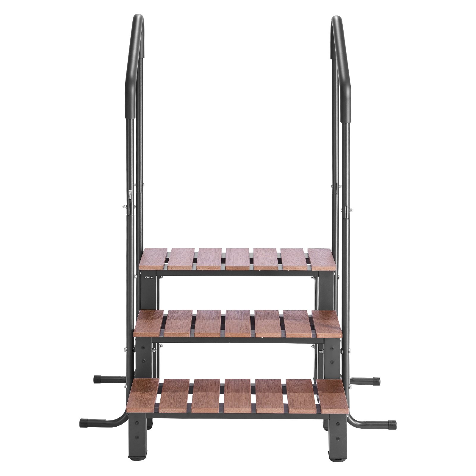 VEVOR Hot Tub Step with Handrail, 3-Step Spa Outdoor Stairs, Heavy Duty 640.1 mm Wide Above-Ground/Inflatable Pool Ladder with 249.5 kg Weight Capacity, Multi-Use for Porch, Patio, Deck, Trailers