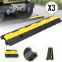 VEVOR cable protectors in yellow and black under a vehicle, shown in a set of three.