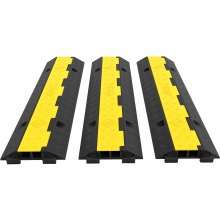 VEVOR Cable Protector 101x24.5x5cm 3 Pack of 2 4989.5 kg per Axle Capacity Protective Wire Cord Ramp Driveway Rubber Traffic Speed Bumps