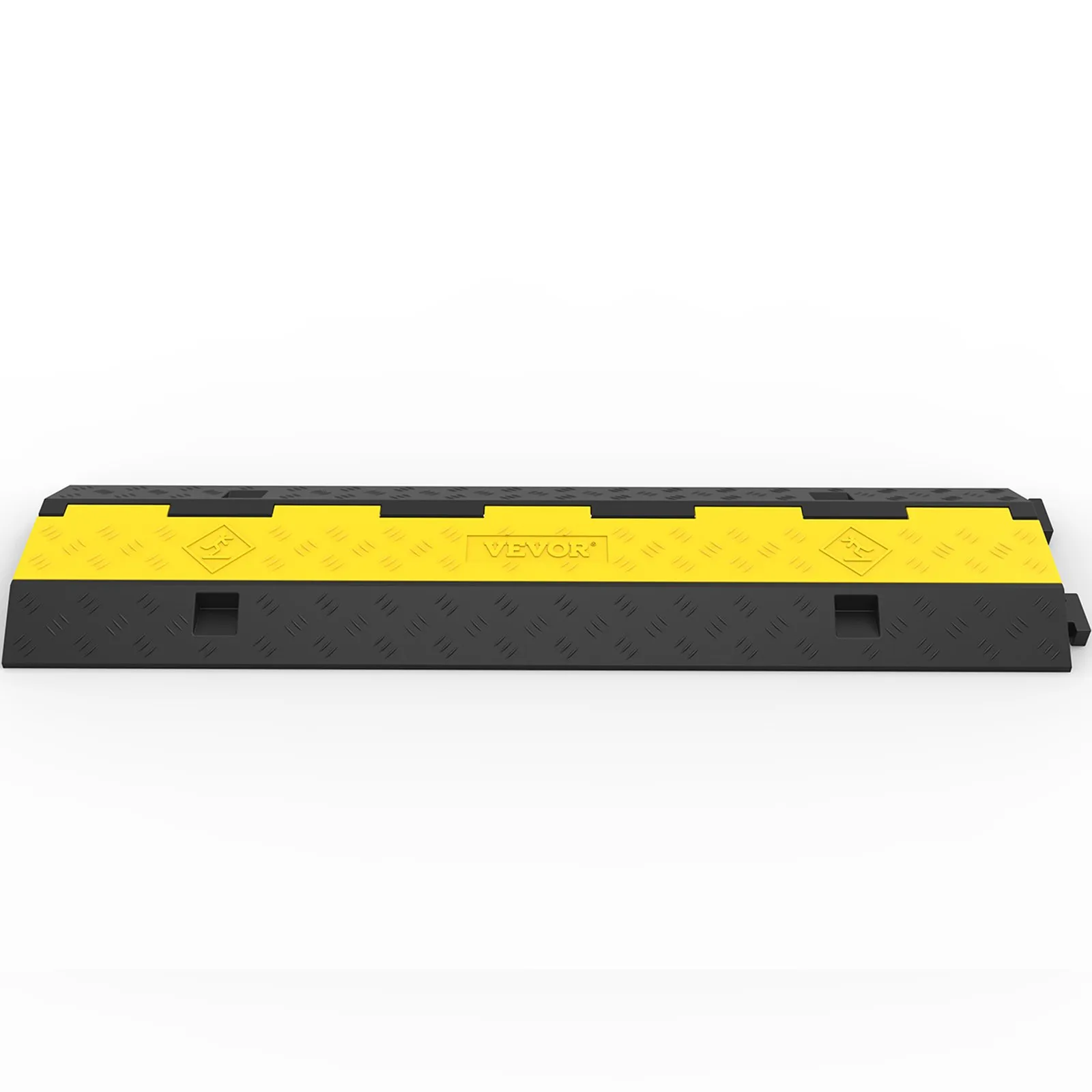 VEVOR 3 Pcs 2-Cable Rubber Electrical Wire Cover Cord Protector Ramp 11000 lbs