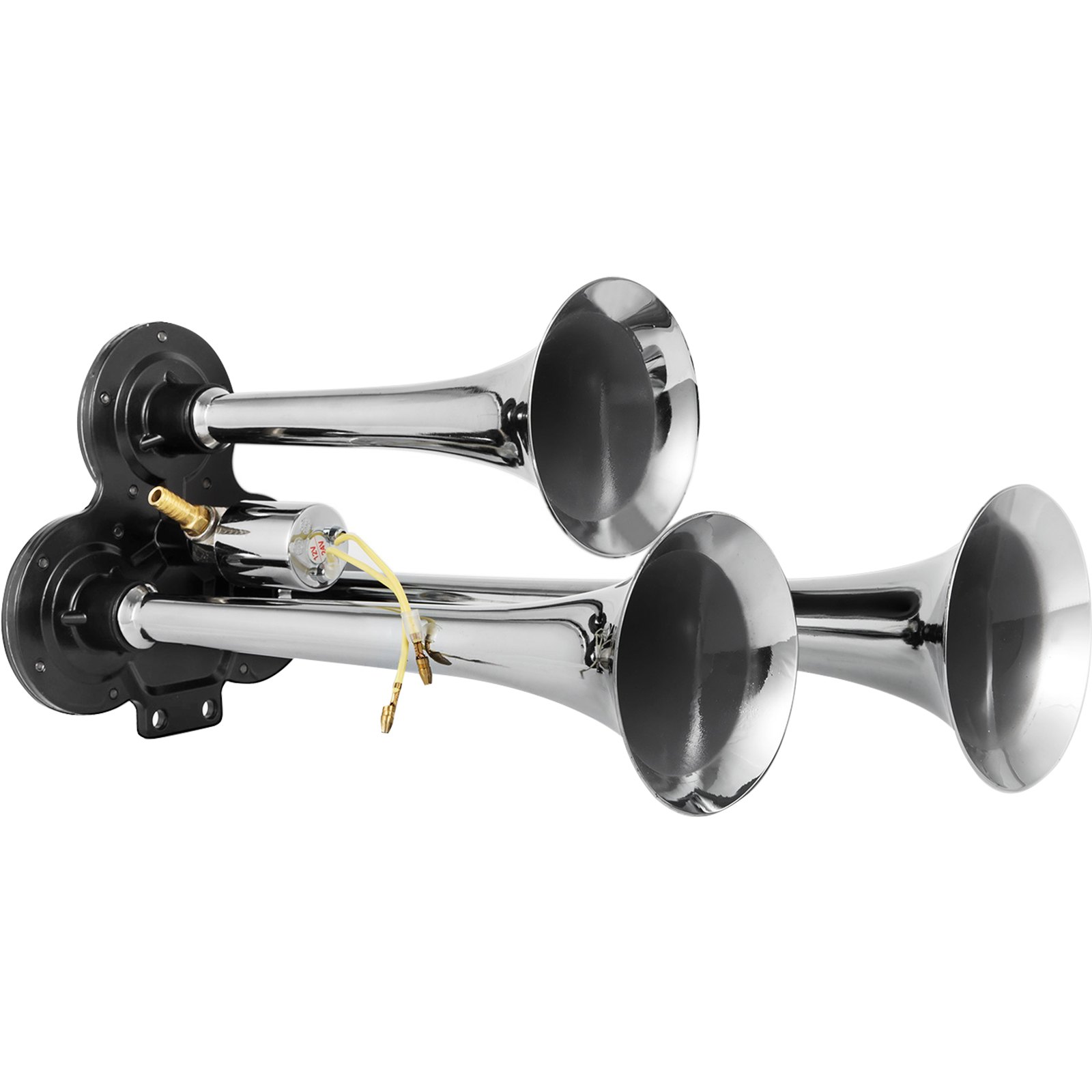New 3 Trumpet Chrome Train Air Horn Kit With 150PSI Air System 3Liter 12V Air Compressor 150dB+