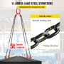 VEVOR Chain Sling 9/32" X 10' Engine Lift Chain G80 Alloy Steel Engine Chain Hoist Lifts 3 Ton with 4 Leg Grab Hooks and Adjuster