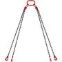 four-leg VEVOR engine lift chain with red hooks and oval ring.