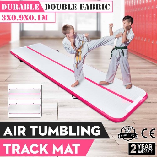 9.8Ftx2.9Ft Air Track Floor Home Gymnastics Tumbling Mat Inflatable Air Tumbling Track GYM W/ Electric Pump