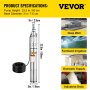 3" 0.25kw 220v Borehole Deep Well Submersible Water Pump Long Live + 20m Cable