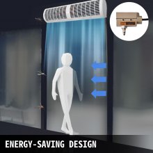 VEVOR Air Curtain, 1.2m Electric Wind Curtain with Limit Switch, Max. 2204 CFM Air Flow, 3 Speeds Control Commercial Indoor Air Curtain, Ideal for Shops, Buildings