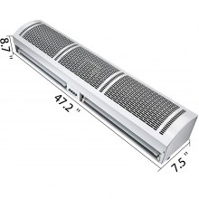 VEVOR Air Curtain, 1.2m Electric Wind Curtain with Limit Switch, Max. 2204 CFM Air Flow, 3 Speeds Control Commercial Indoor Air Curtain, Ideal for Shops, Buildings