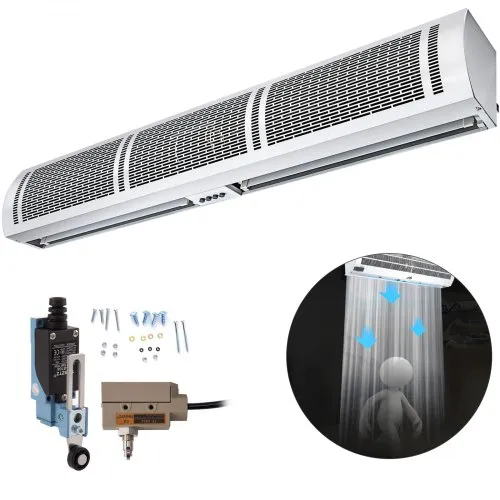 VEVOR Air Curtain 60-Inch Commercial Air Curtain 2 Speeds Door Air Curtain 2515 CFM/2285 CFM with 2 Limited Switches Low Noise Indoor Air Curtain