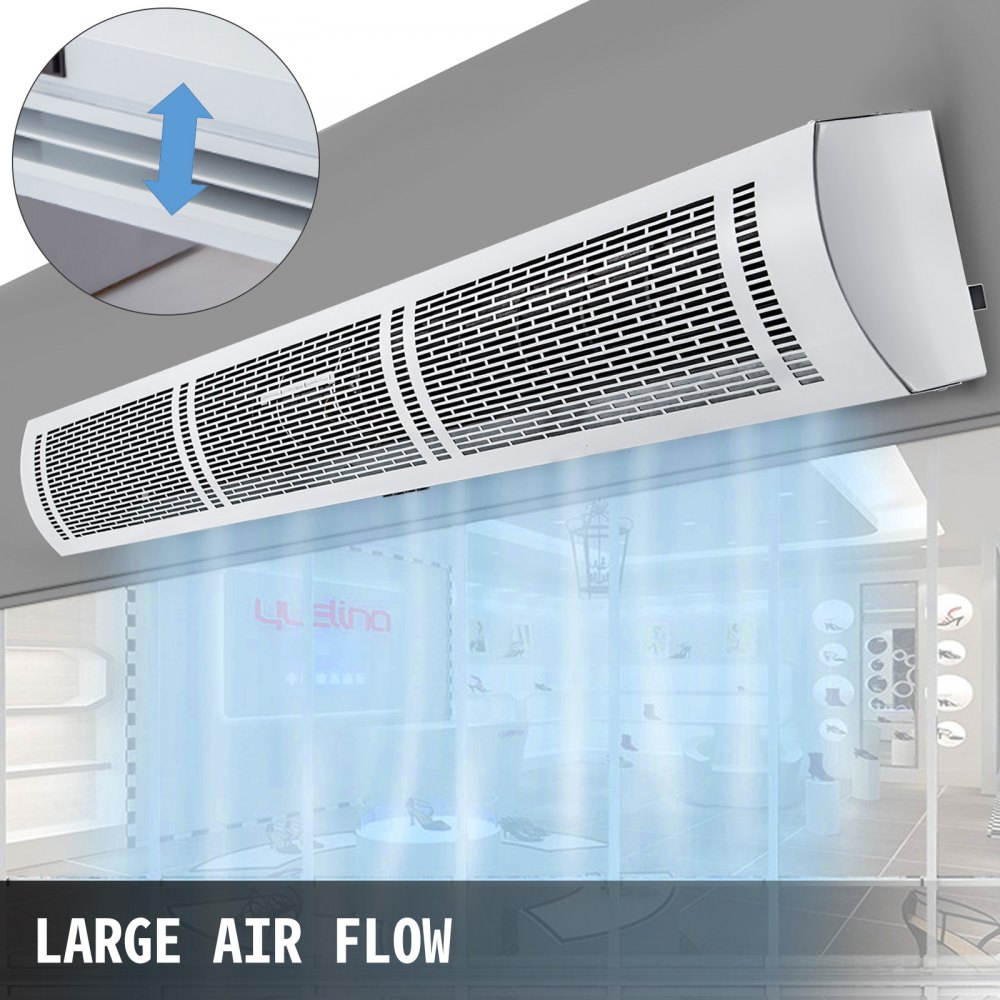 VEVOR Air Curtain 60-Inch Commercial Air Curtain 2 Speeds Door Air Curtain 2515 CFM/2285 CFM with 2 Limited Switches Low Noise Indoor Air Curtain