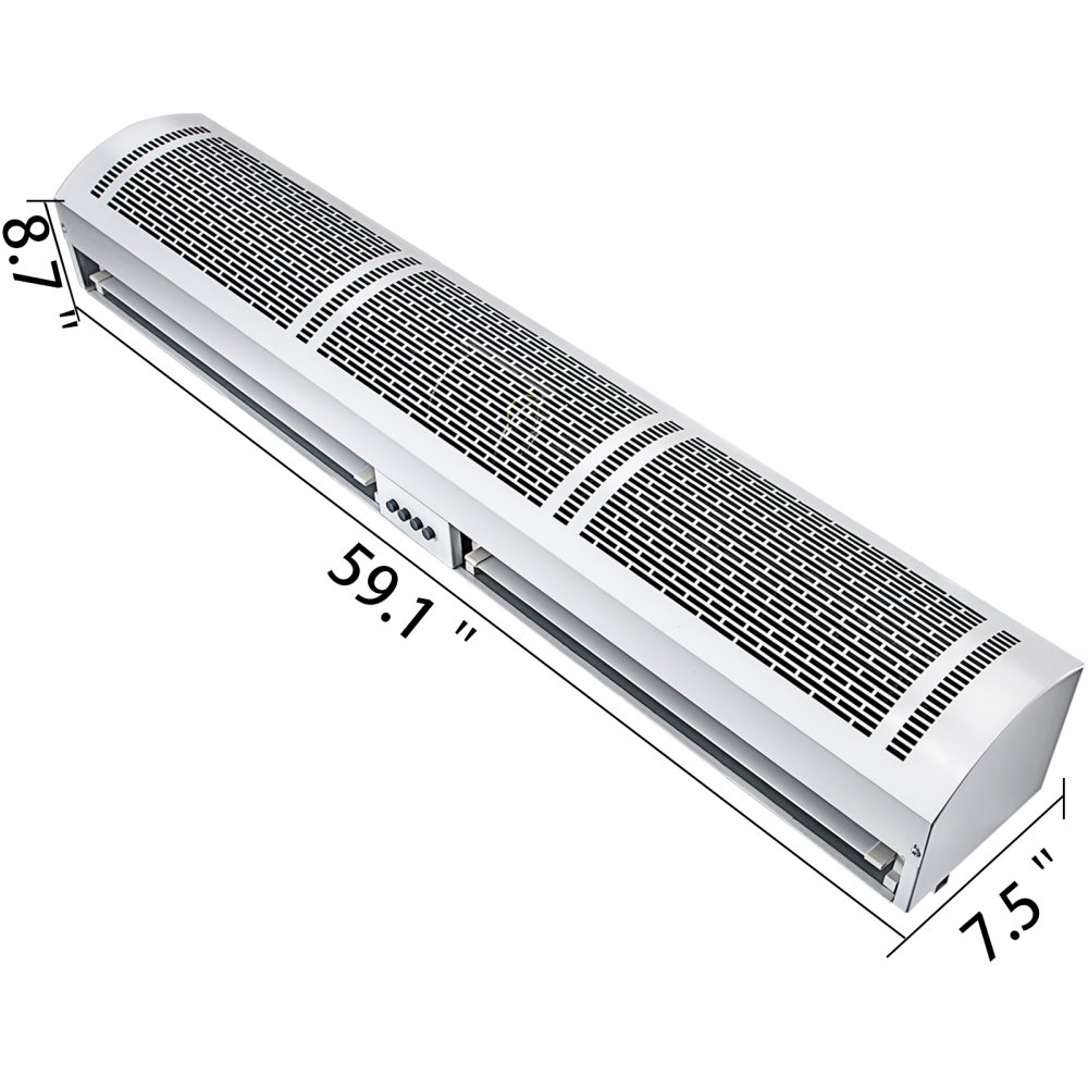 VEVOR Air Curtain 60-Inch Commercial Air Curtain 2 Speeds Door Air Curtain 2515 CFM/2285 CFM with 2 Limited Switches Low Noise Indoor Air Curtain