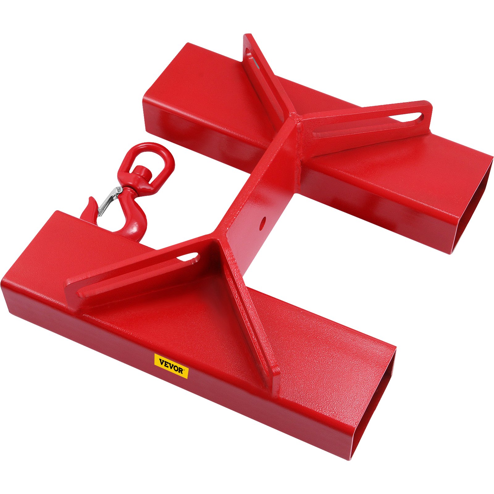 VEVOR Forklift Lifting Hook, 6600lbs Capacity Forklift Lifting Hoist, Red Forklift Mobile Crane with Swivel Hook and Two Large T-Screws, Hook Forklift Lifting Hoist, Fork Lifting Attachment