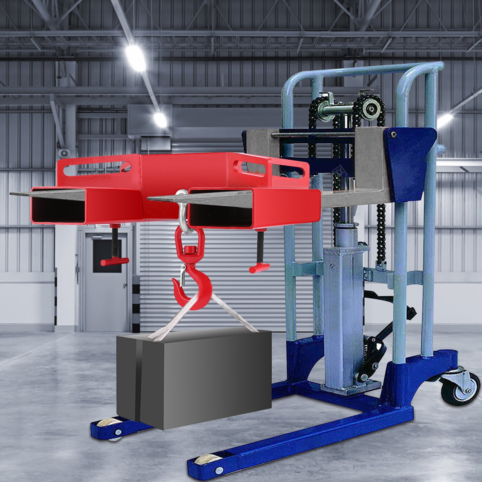 3 Tonne Large Forklift Lifting Hook Attachment 3000kg Telehandler Crane Jib Test Cert