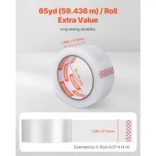 Clear Packing Tape 18 Rolls 65 Yards Heavy Duty Clear Packing Tapes 2.7 Mil