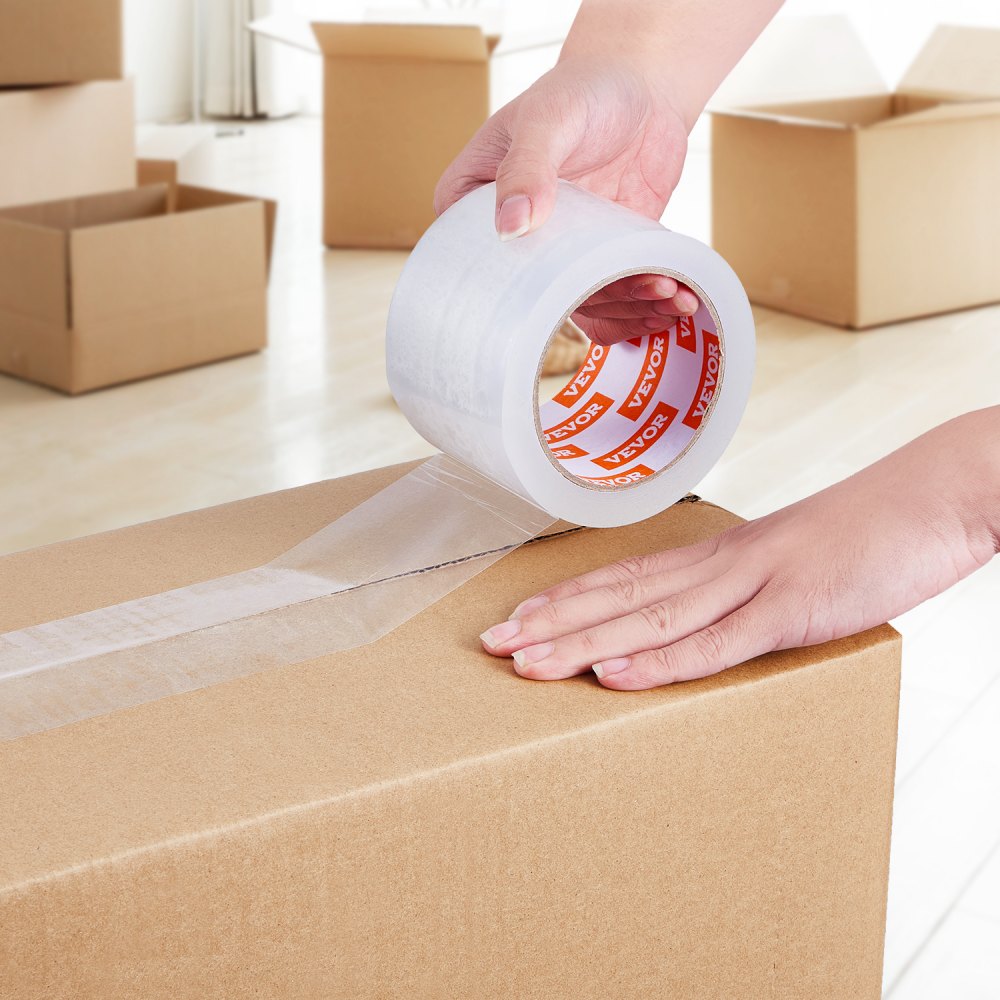 VEVOR Clear Packing Tape, 3 inches Core, 24 Rolls 3 Inches x 65 Yards Packing Tape, 2.7 Mil Thick, Heavy Duty Packaging Tape Designed for Moving, Storage and Packing, Shipping and Mailing, Office