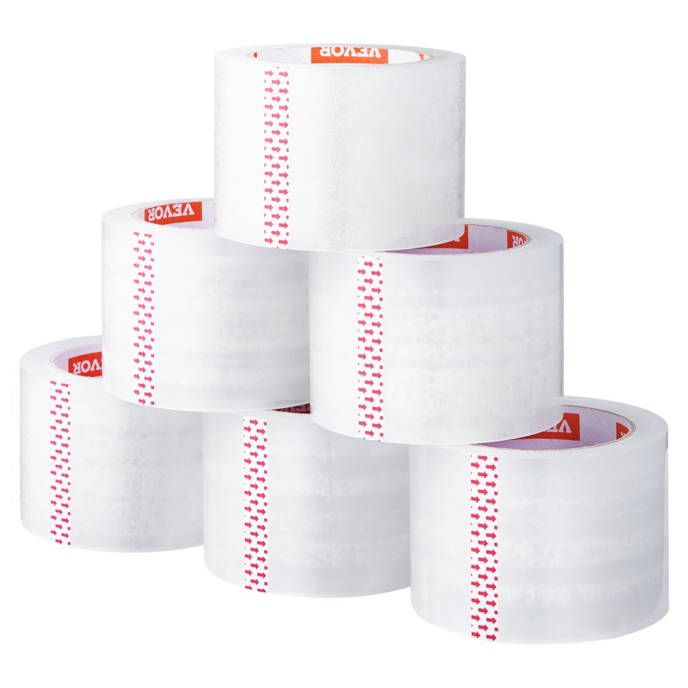 VEVOR Clear Packing Tape, 3 inches Core, 24 Rolls 3 Inches x 65 Yards Packing Tape, 2.7 Mil Thick, Heavy Duty Packaging Tape Designed for Moving, Storage and Packing, Shipping and Mailing, Office