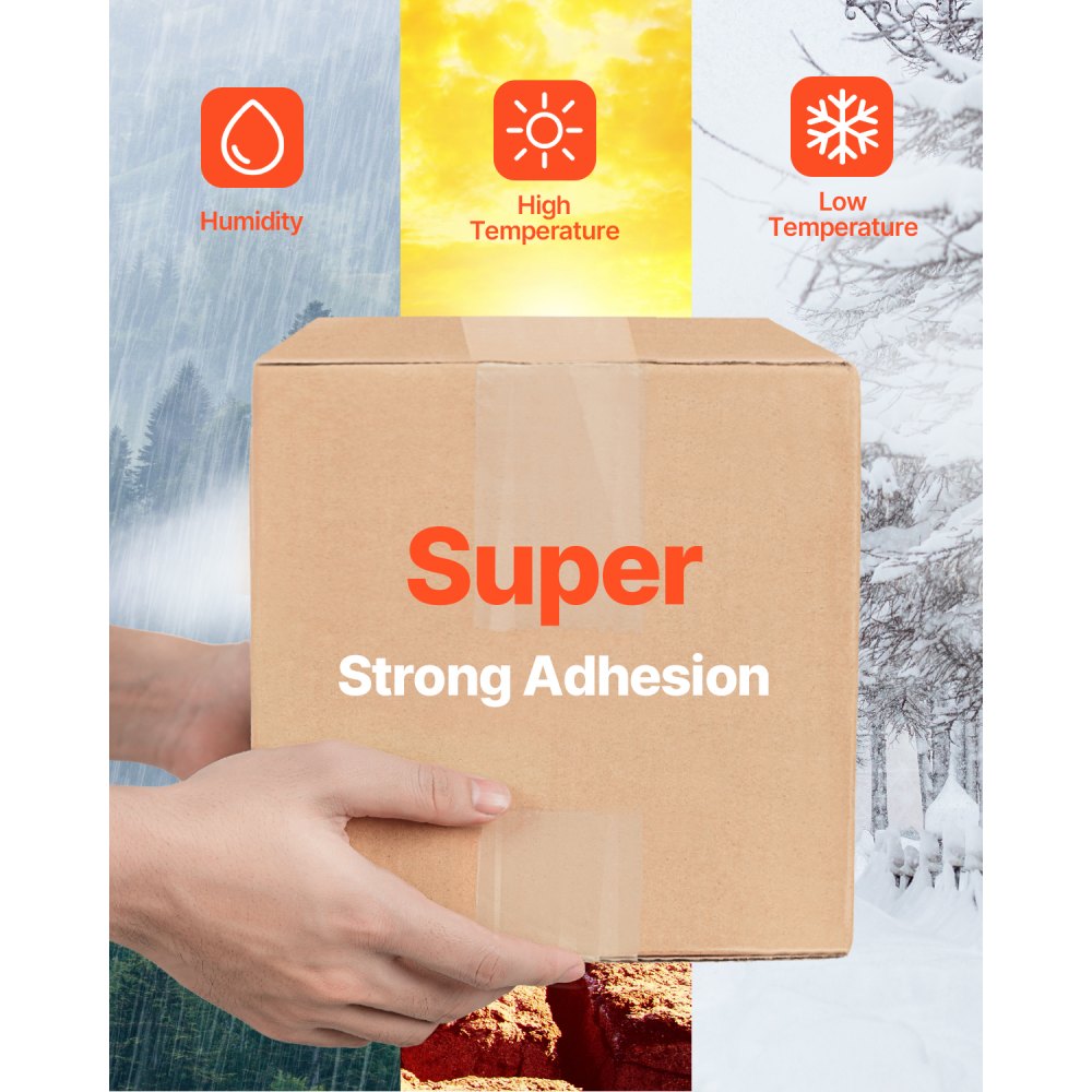 VEVOR Clear Packing Tape, 3 inches Core, 6 Rolls 1.88 Inches x 65 Yards Packing Tape with Dispenser, 2.7 Mil Heavy Duty Packaging Tape Designed for Moving, Storage and Packing, Shipping and Mailing