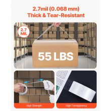 Clear Packing Tape 6 Rolls 65 Yards Clear Shipping Tape with Dispenser 2.7 Mil