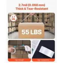 Clear Packing Tape 6 Rolls 65 Yards Clear Shipping Tape with Dispenser 2.7 Mil