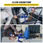VEVOR Vacuum Pump 4.8CFM 1/3HP Air Vacuum Pump HVAC A/C Air Refrigerant Rotary Vane Vacuum Pump Single Stage 4 Valve AC Manifold Gauge Set (4.8CFM1/3HP)