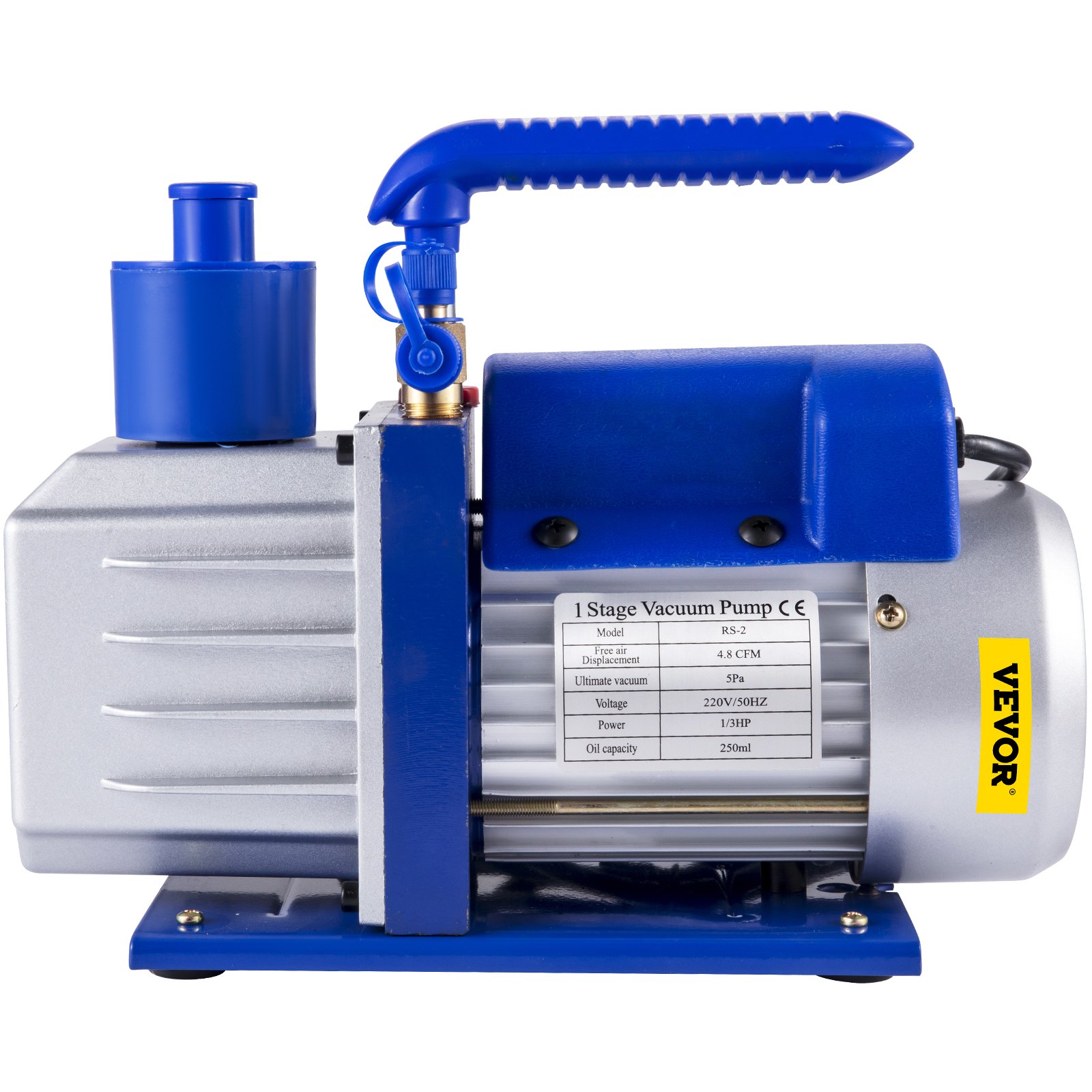 VEVOR Vacuum Pump Kit 4.8CFM 1/3HP Single Stage HVAC A/C Refrigeration Kit 5PA Ultimate Vacuum, Manifold Gauge Set Including Rotary Vane Vacuum Pump for Air Conditioning Systems