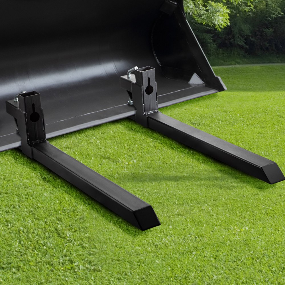 VEVOR Pallet Forks 42.9" 4000 Lbs Max, Clamp On Tractor Bucket Forks 58.7" Total Length, Heavy Duty Front Loader Forks, Fork Attachment for Skid Steer,Loader Bucket