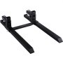 VEVOR pallet forks with adjustable width and sturdy black steel construction.